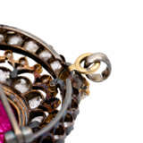 Antique brooch pendant with rubelite - Foto 6