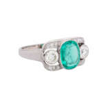 Art Deco ring with emerald and diamonds - Foto 1