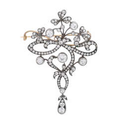 Art Nouveau exquisite pendant/brooch with diamonds