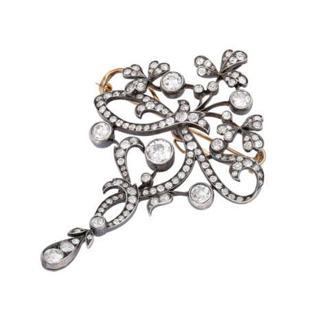 Art Nouveau exquisite pendant/brooch with diamonds - Foto 4