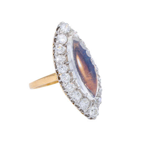 Ring with ultra fine moonstone and old cut diamonds - фото 1