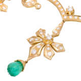 Magnificent necklace with diamonds total ca. 12 ct and 5 emerald drops - photo 4