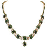Necklace with fine green tourmalines and diamonds - фото 1