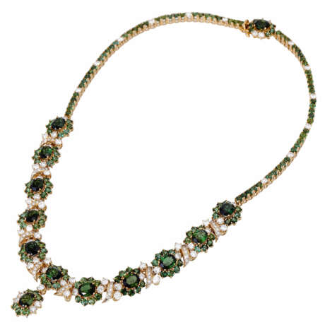 Necklace with fine green tourmalines and diamonds - photo 3