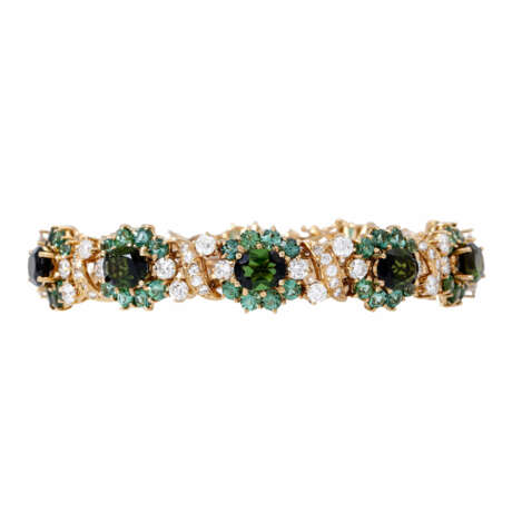 Bracelet with green tourmalines and diamonds - Foto 1