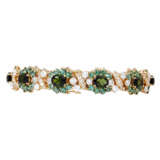 Bracelet with green tourmalines and diamonds - photo 2