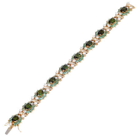 Bracelet with green tourmalines and diamonds - photo 3