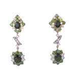 Pair of earrings with tourmalines and diamonds - Foto 1