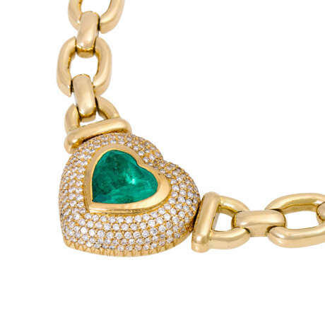 Necklace with fine faceted emerald in heart shape, ca. 6,24 ct - Foto 4