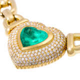 Necklace with fine faceted emerald in heart shape, ca. 6,24 ct - Foto 5