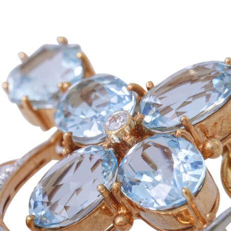 Pendant/brooch with aquamarines and diamonds - Foto 5