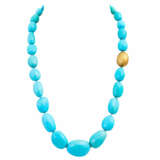 Highly delicate turquoise necklace in light baroque shape - photo 1