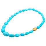 Highly delicate turquoise necklace in light baroque shape - photo 3