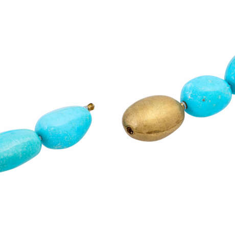 Highly delicate turquoise necklace in light baroque shape - фото 4