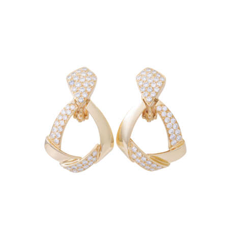 Earrings with diamonds of total ca. 4 ct, - photo 1