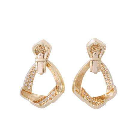Earrings with diamonds of total ca. 4 ct, - Foto 2