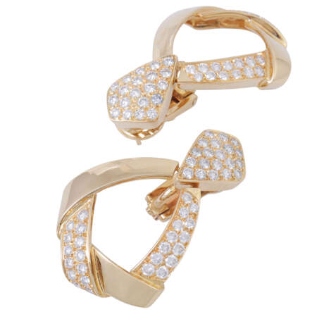 Earrings with diamonds of total ca. 4 ct, - фото 3