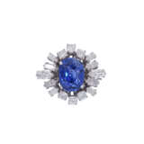 Ring with fine sapphire and diamonds total approx. 1,2 ct - Foto 2