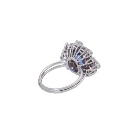 Ring with fine sapphire and diamonds total approx. 1,2 ct - photo 3