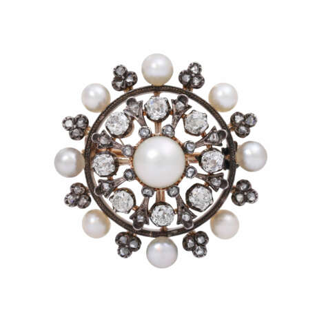 Belle Époque brooch with fine pearls and diamonds - photo 1