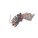 Brooch "Hand" with diamond roses, - Foto 4