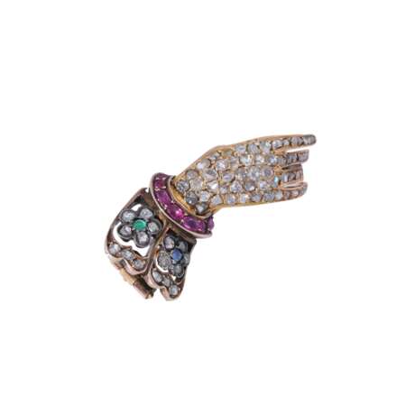 Brooch "Hand" with diamond roses, - Foto 5