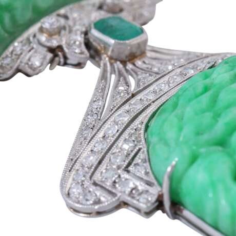 Brooch pendant with jadeite and diamonds - фото 5