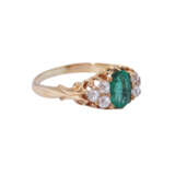 Ring with emerald and old cut diamonds together ca. 0,35 ct, - Foto 1