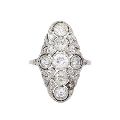Art Deco outstanding ring with old cut diamonds, - Foto 2