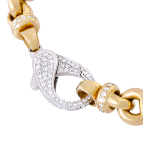 Exclusive necklace with jewelry carabiner set with diamonds, - фото 4