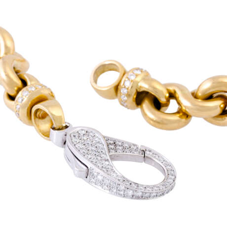 Exclusive necklace with jewelry carabiner set with diamonds, - фото 6