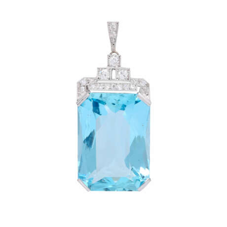 Art Deco pendant with fine aquamarine - photo 1