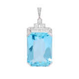Art Deco pendant with fine aquamarine - photo 1