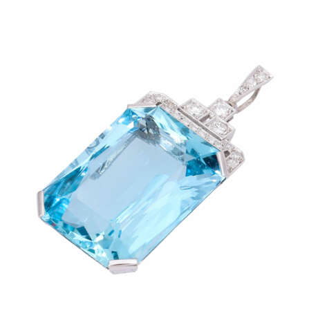 Art Deco pendant with fine aquamarine - photo 4