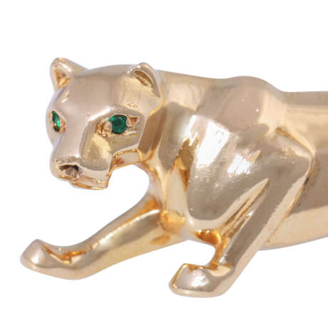 CARTIER brooch "Panther" with faceted emeralds, - Foto 5