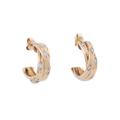 CARTIER hoops set with diamonds total approx. 0.50 ct, - фото 1