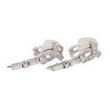 Earclips with sapphire drops add. ca. 4,2 ct and diamonds add. ca. 1,9 ct, - Foto 5