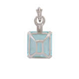 Pendant with aquamarine about 25 ct topped with diamonds, - photo 2