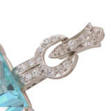 Pendant with aquamarine about 25 ct topped with diamonds, - фото 3