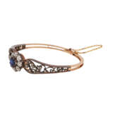 Antique bangle with sapphire and diamonds together ca. 3 ct, - photo 3