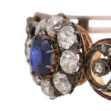 Antique bangle with sapphire and diamonds together ca. 3 ct, - фото 4