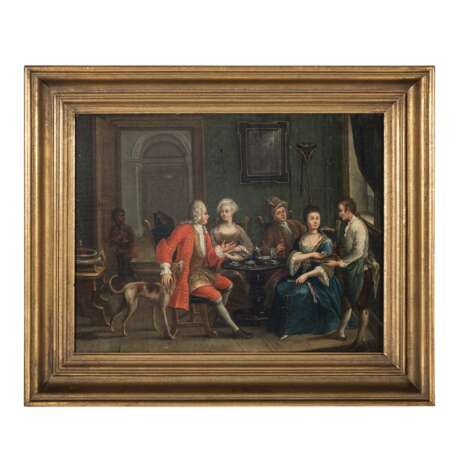FRENCH SCHOOL OF THE XVII CENTURY "Nobles having coffee in the salon". - photo 2