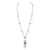 EMERALD AND DIAMOND PENDENT NECKLACE - фото 2