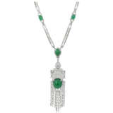 EMERALD AND DIAMOND PENDENT NECKLACE - photo 3