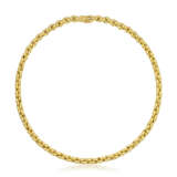 NO RESERVE - CARTIER 'GENTIANE' GOLD NECKLACE AND BRACELET SET; TIFFANY & CO. DIAMOND AND GOLD EARRINGS - photo 2