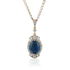 SAPPHIRE AND DIAMOND PENDENT NECKLACE