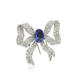 NO RESERVE - CHAUMET SAPPHIRE AND DIAMOND BROOCH - Foto 1