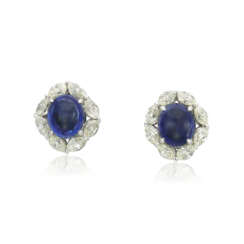 NO RESERVE - SAPPHIRE AND DIAMOND EARRINGS