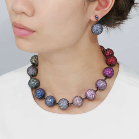 MULTI-GEM NECKLACE AND EARRINGS SET - фото 6