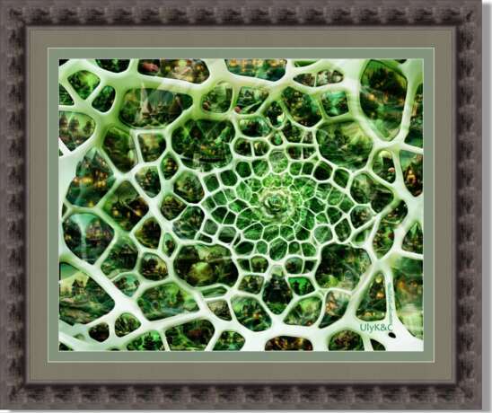 Спокойствие миров Зеленой розы Papier digital art Geometrische Abstraktion абстрактная картина Russland 2023 - Foto 1